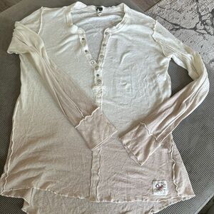 Free People ombré ribbed Henley top, size L